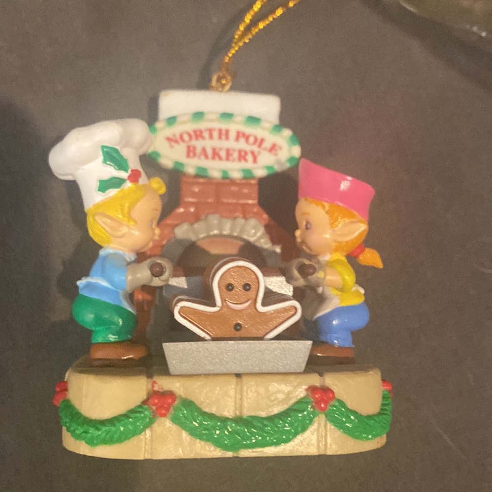 Vintage Mistletoe Magic Collection Christmas Ornament-Elves in North Pole Bakery